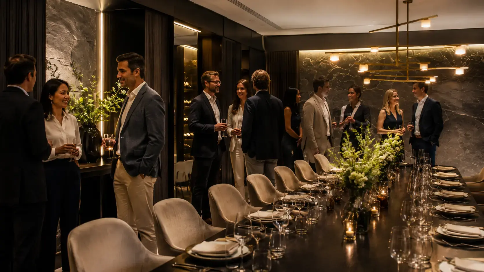 Mesa con menus para grupos en evento de empresa en Alicante